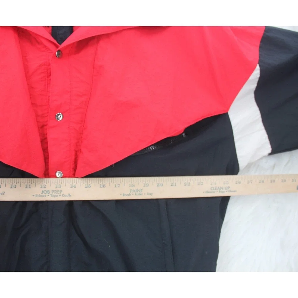 Vintage 1993 Winston Coat With Hoodie Size XL Black Red Check Pockets